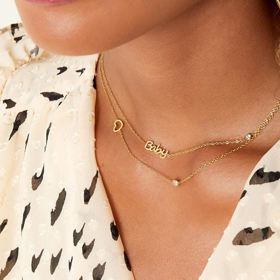 Birthstone necklace gold Baby Picture3